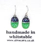 Light Green Spotty Fused Glass Drop Earrings - Image 10