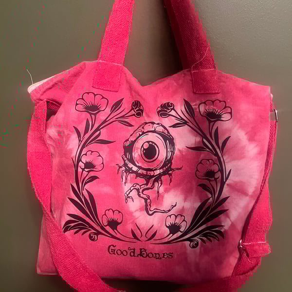 Large zip up eyeball tote bag 