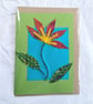 Flower Handmade Greetings Card from Stitched Recycled Plastic A6 - Image 1