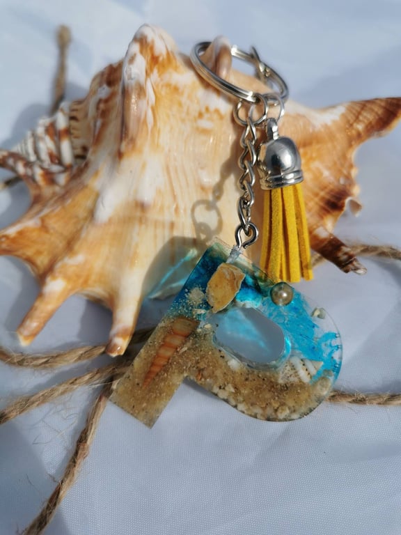 Resin Beach Keyring - P