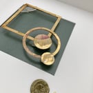 Kivi - Original Botanical Art with Rose Petals, Gold and Rock Crystal