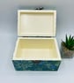 Wooden box decoupaged with William Morris inspired seaweed design - Image 7