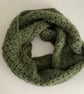 INFINITY SCARF , neckwarmer , cowl  'Stroll'. Soft Alpaca blend. Dark green. - Image 3