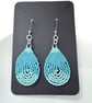 Colourful teardrop earrings in bright blue tones - Image 3