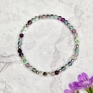 Rainbow Fluorite  Bead Stacking Bracelet