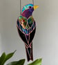 Stained Glass Bird - iridescent leaded glass starling  - Image 1