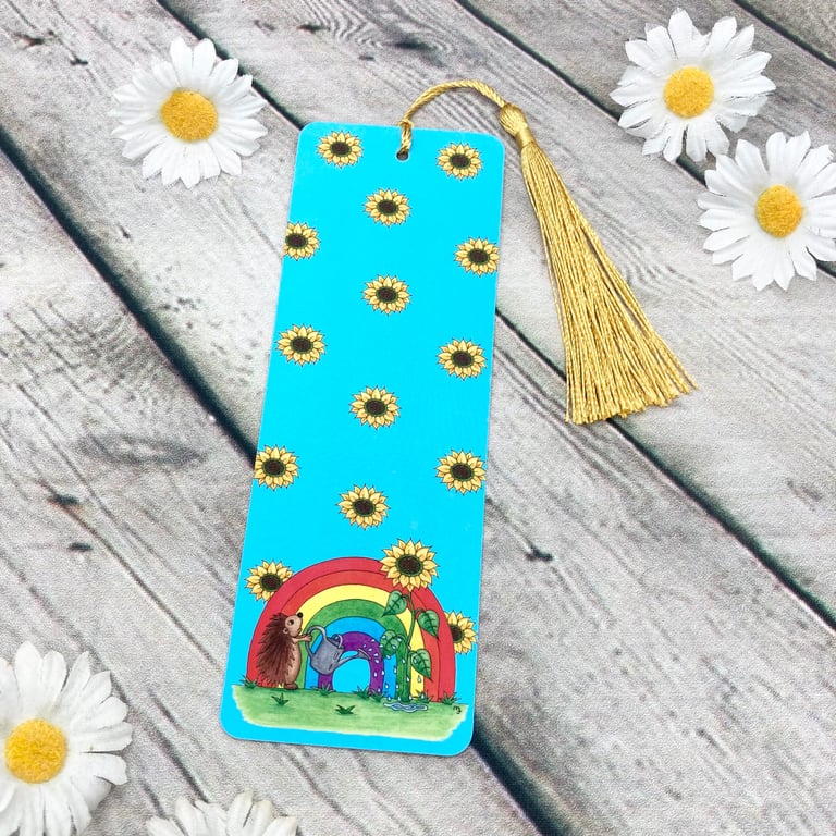 Rainbow Hedgehog Bookmark with tassel 