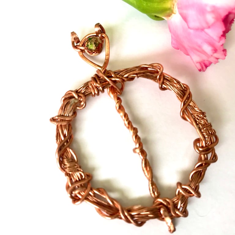 Celtic Scarf Pashmina Pin Holder - Solid Tarnish Resistant Copper & Jasper Bead