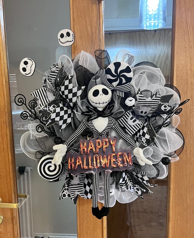 Jack skellington halloween themed wreath
