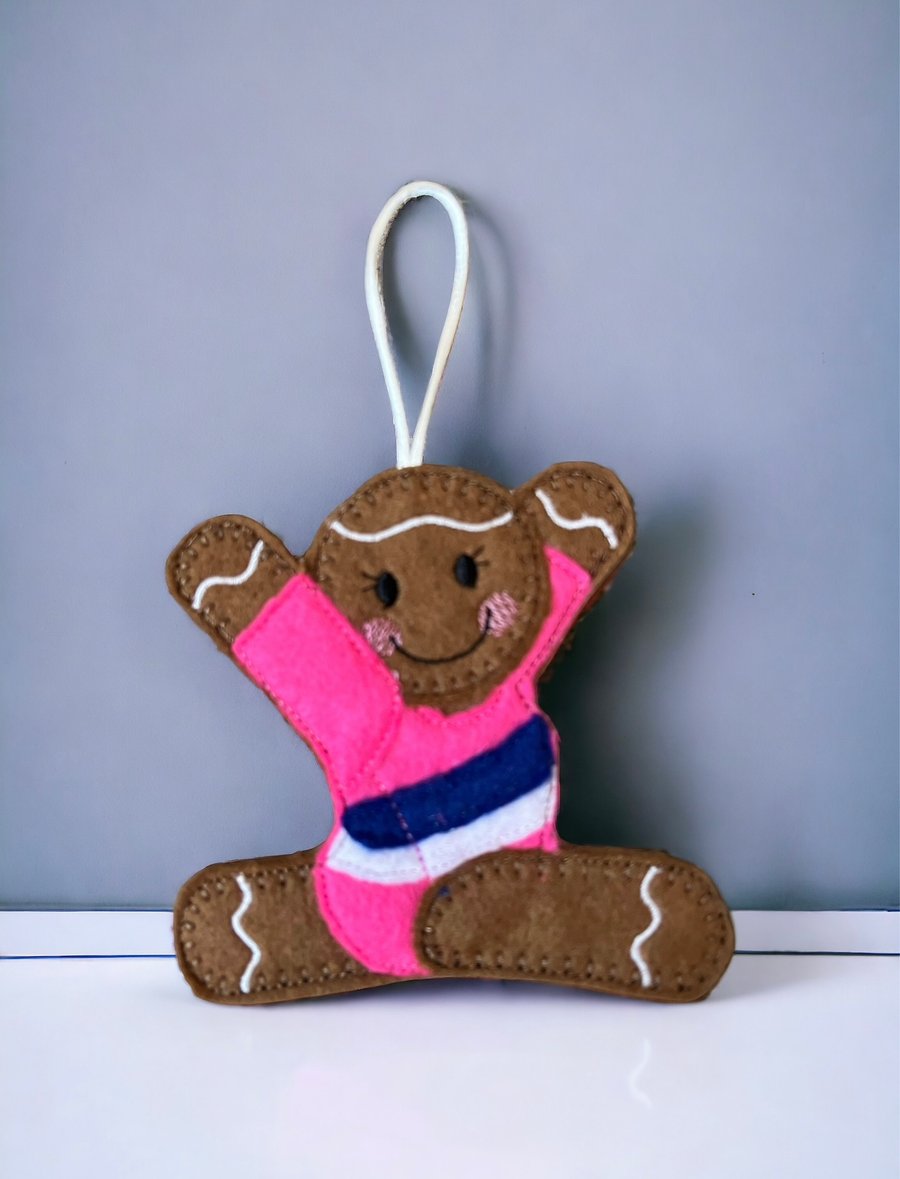 Gymnast, gymnastics Gingerbread lady Embroidered Hanging Keepsake