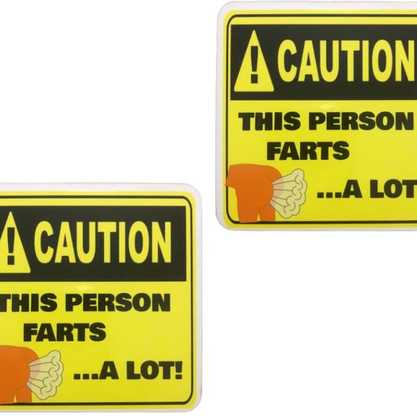 Set of 2 Funny Caution This Person Farts …A Lot! Square MDF Coasters