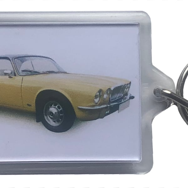 Jaguar XJ-C Coupe 1977 - Keyring with 50x35mm Insert - Car Enthusiast