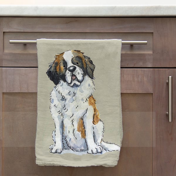 St Bernard Tea Towel