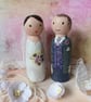 Custom wedding cake peg doll cake toppers.  - Image 2