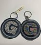 Upcycled denim key ring. Boho G - Image 2