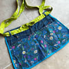 Garden apron Flower Waltz retro seventies cotton and denim with pockets