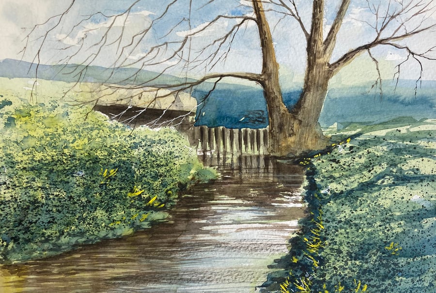 En plein air 2019 Watercolour landscape A4 size, painting, original artwork