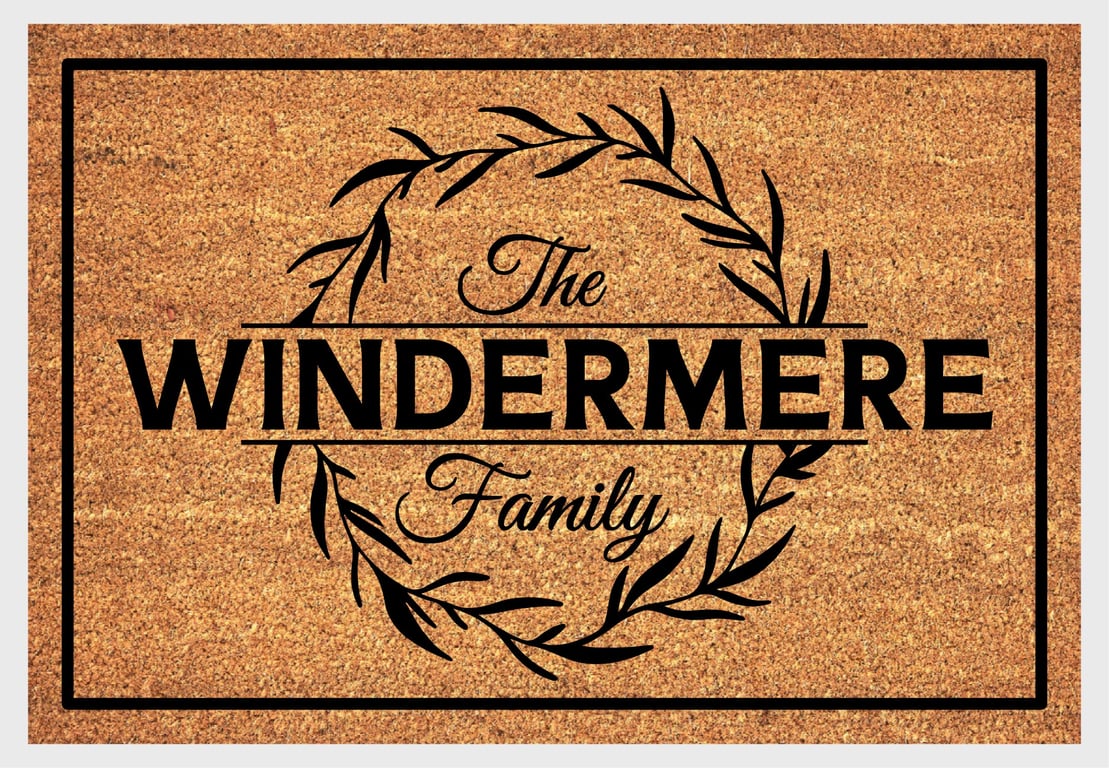 Personalised Surname Door Mat - Customised Family Name Welcome Mat - 3 Sizes