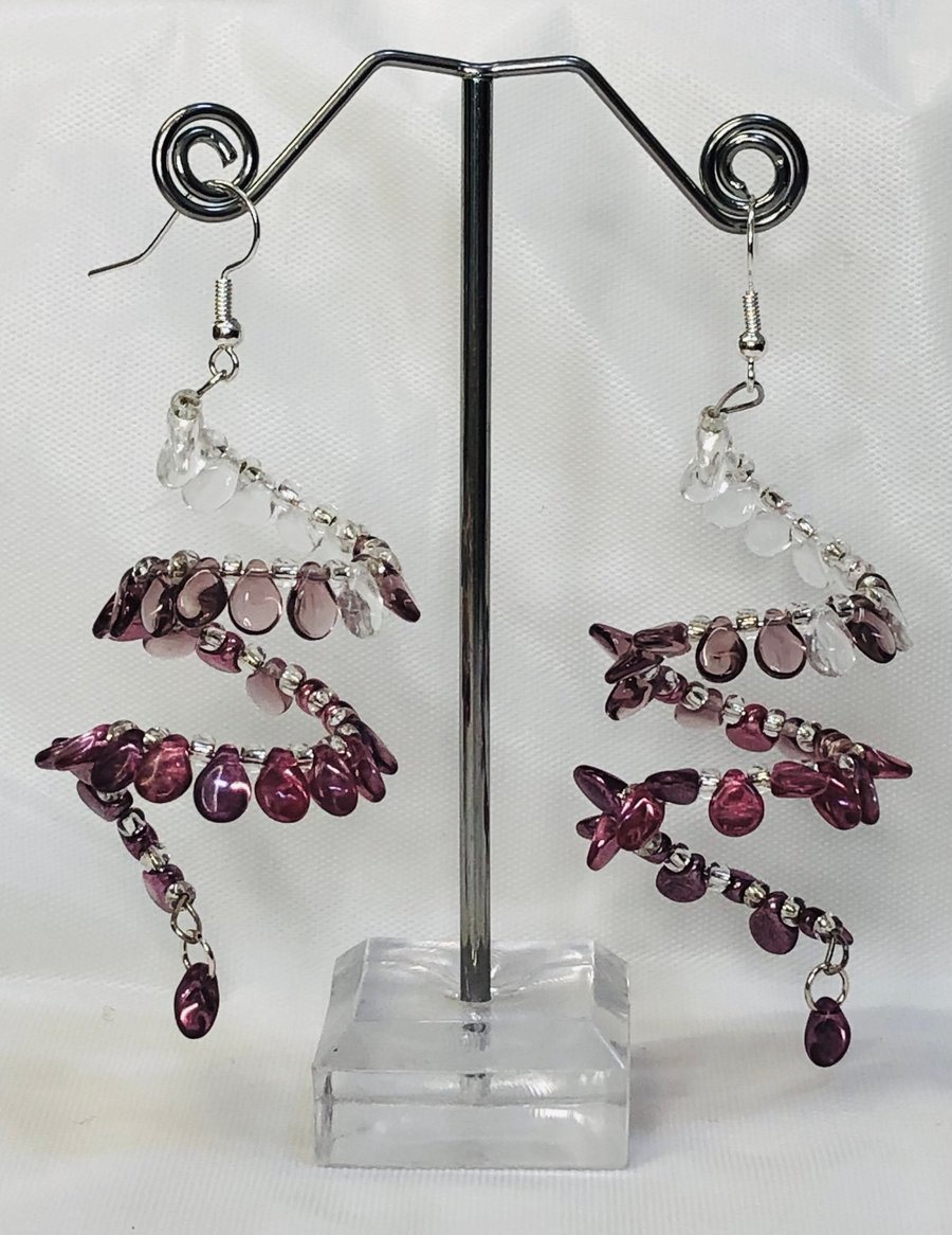 Dusky pink ombré chandelier earrings 