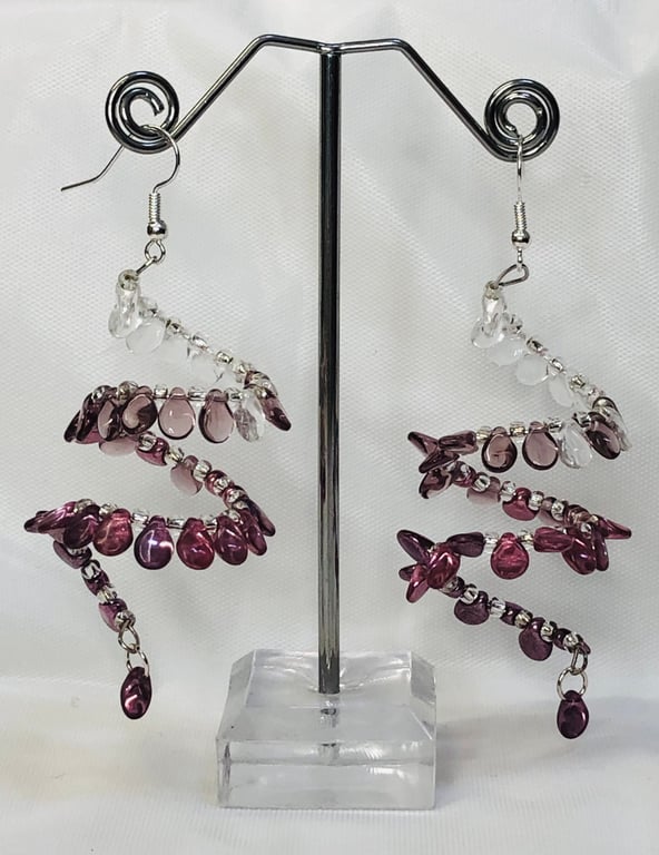 Dusky pink ombré chandelier earrings 