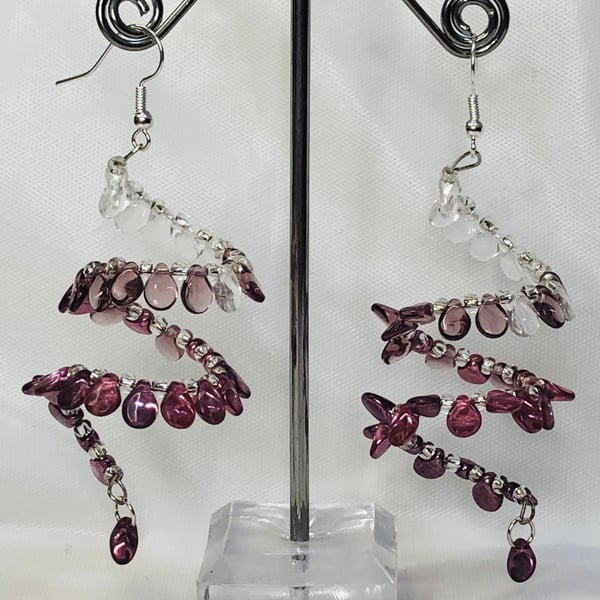 Dusky pink ombré chandelier earrings 