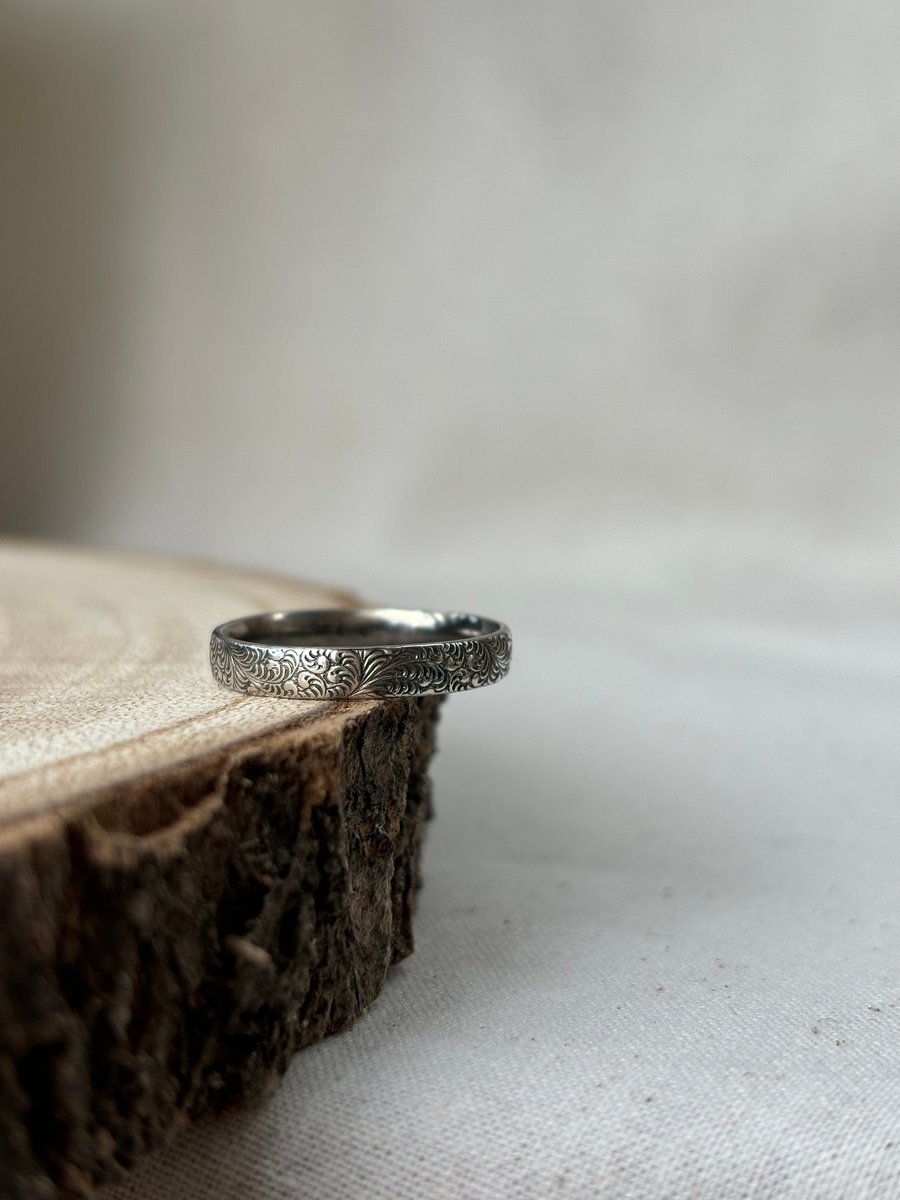 Lace stacking ring, Sterling silver band ring, Open thumb ring