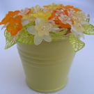 Handmade Yellow Bucket of Daffodils decoration. 