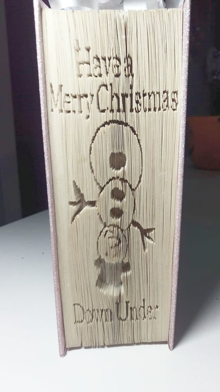 Australian Christmas Snowman CUT & FOLD Book Folding Pattern-EMAILED PDF PATTERN