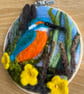 Needle felted kingfisher wall art picture. - Image 3