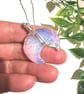 Moon necklace Opalite silver stone pendant, pretty silver necklace gift for her, - Image 6