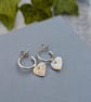 Sterling Silver Heart Drop Hoop Earrings – JBJ3041 - Image 3