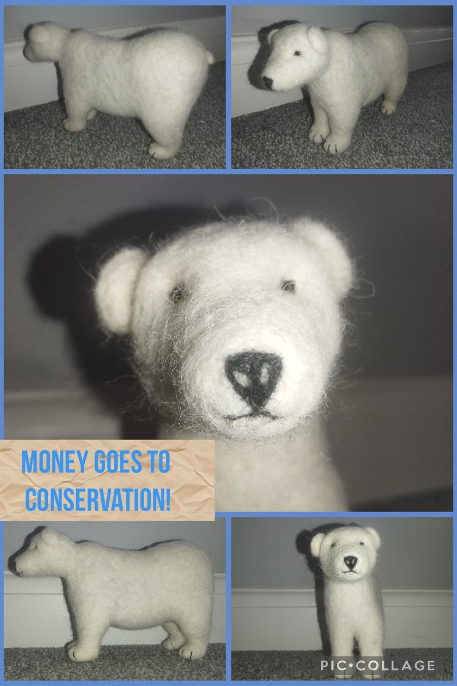 Needle felted polar bear 