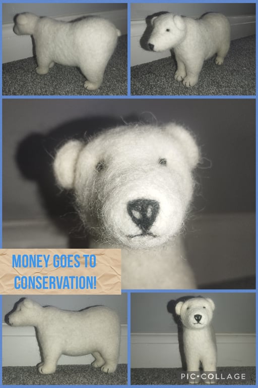 Needle felted polar bear 