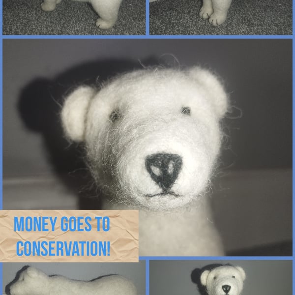 Needle felted polar bear 