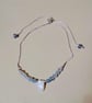 Natural Aquamarine And Freshwater Keshi Pearl Sterling Silver Slider Bracelet - Image 1