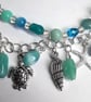 Silver Plated Beaded Sea Charm Double Layer Necklace - Image 5