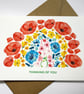 Thinking of you- rainbow flower card - Image 3