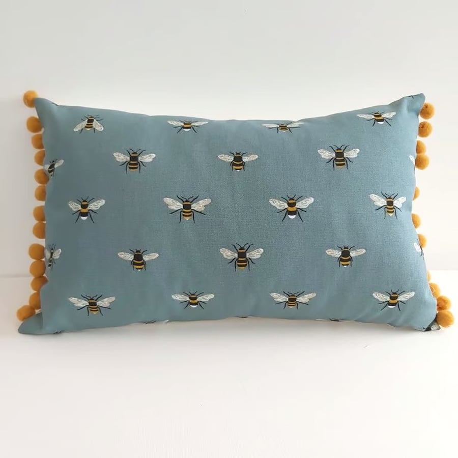 Sophie Allport Bees  Cushion Cover with  Pom Poms