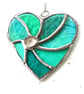 Teal Swirl Heart Stained Glass Suncatcher  - Image 5