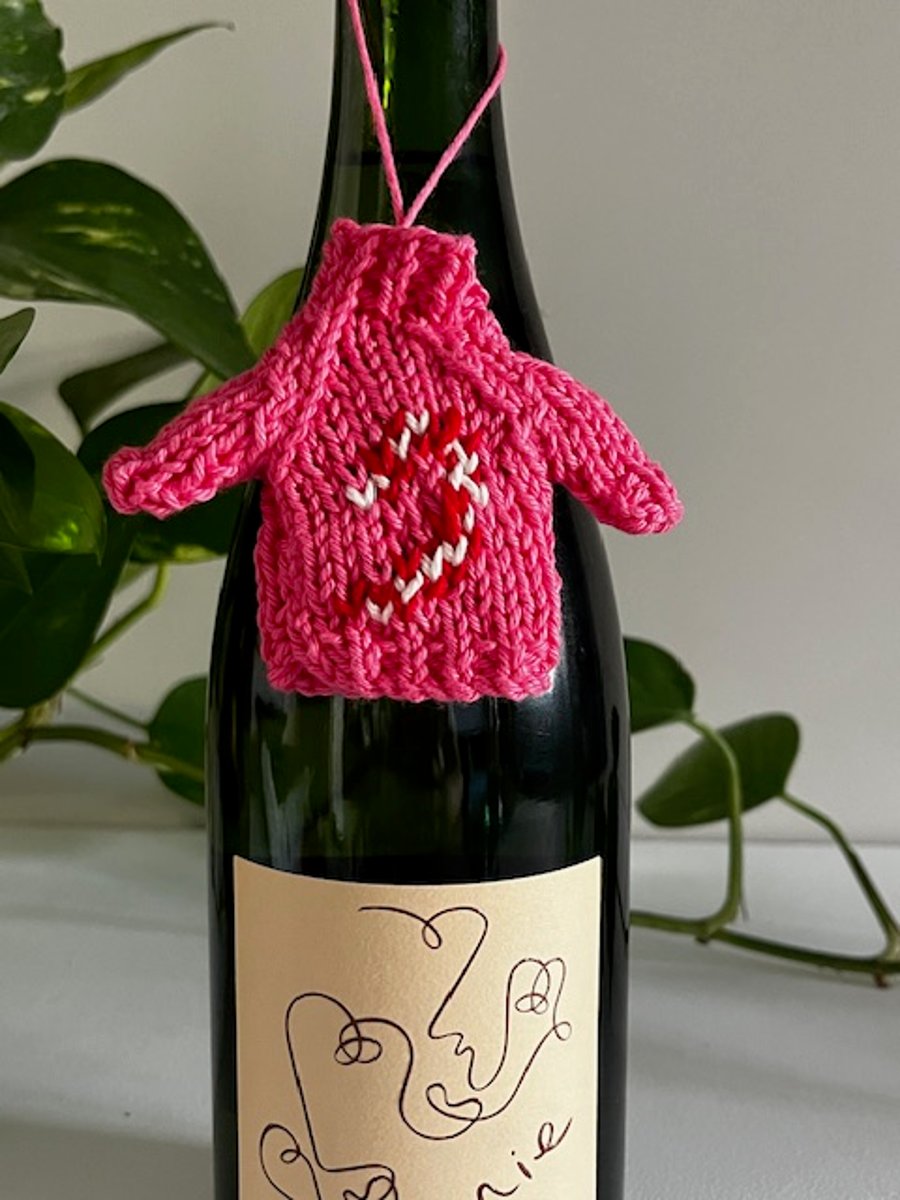 Hand knitted Mini Christmas jumper, Christmas tree decoration