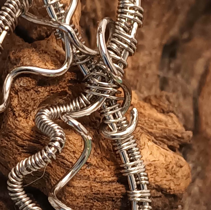 Stainless steel wire weaving pendant Folksy