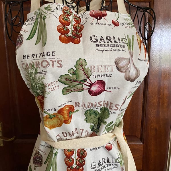 Homestead Country Kitchen APRON - Allotment Vegetables Design