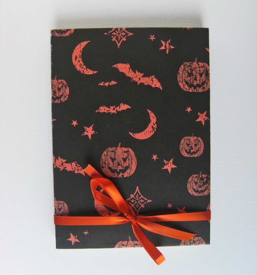 Halloween Pumpkins Pocket Notebook in Black and Orange