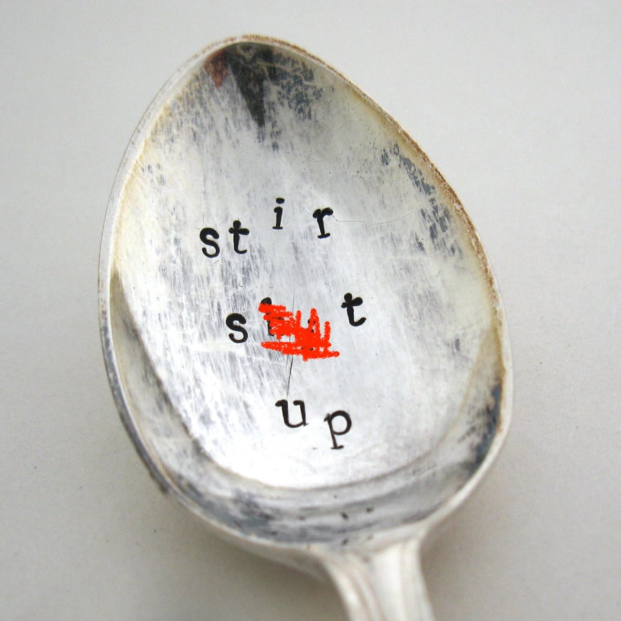 Rude teaspoon, stir sh-t up