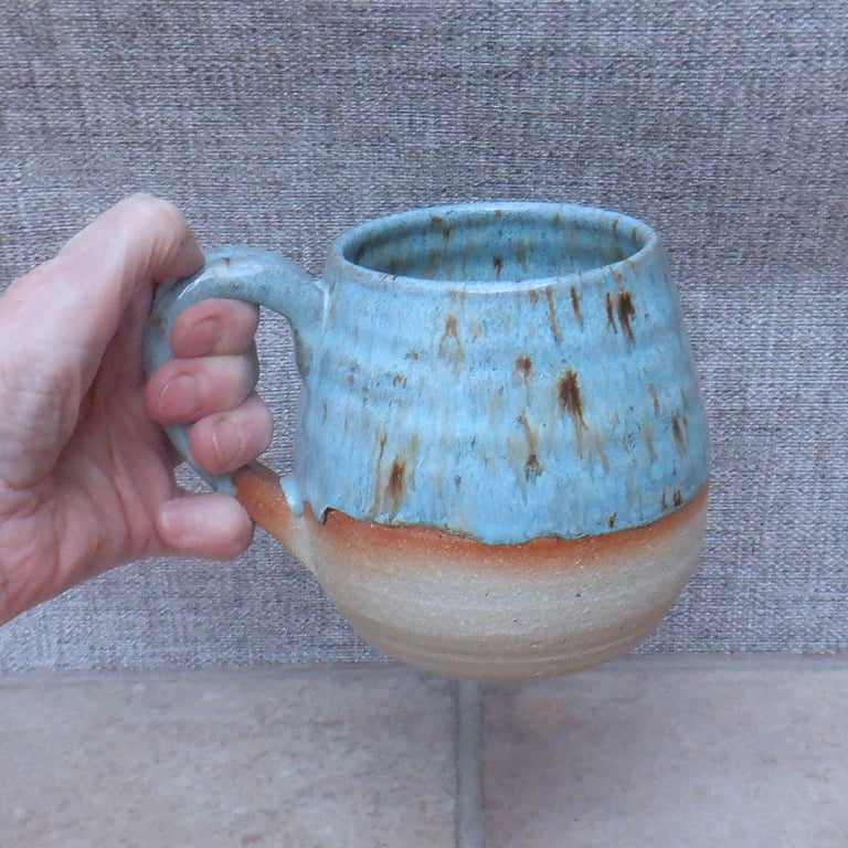 Extra large cuddle mug hand thrown tankard stoneware pottery ceramic handmade 