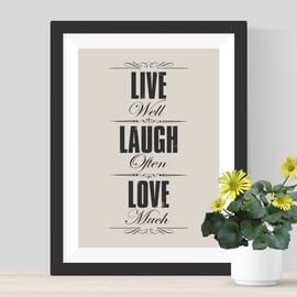 Live Laugh Love Print