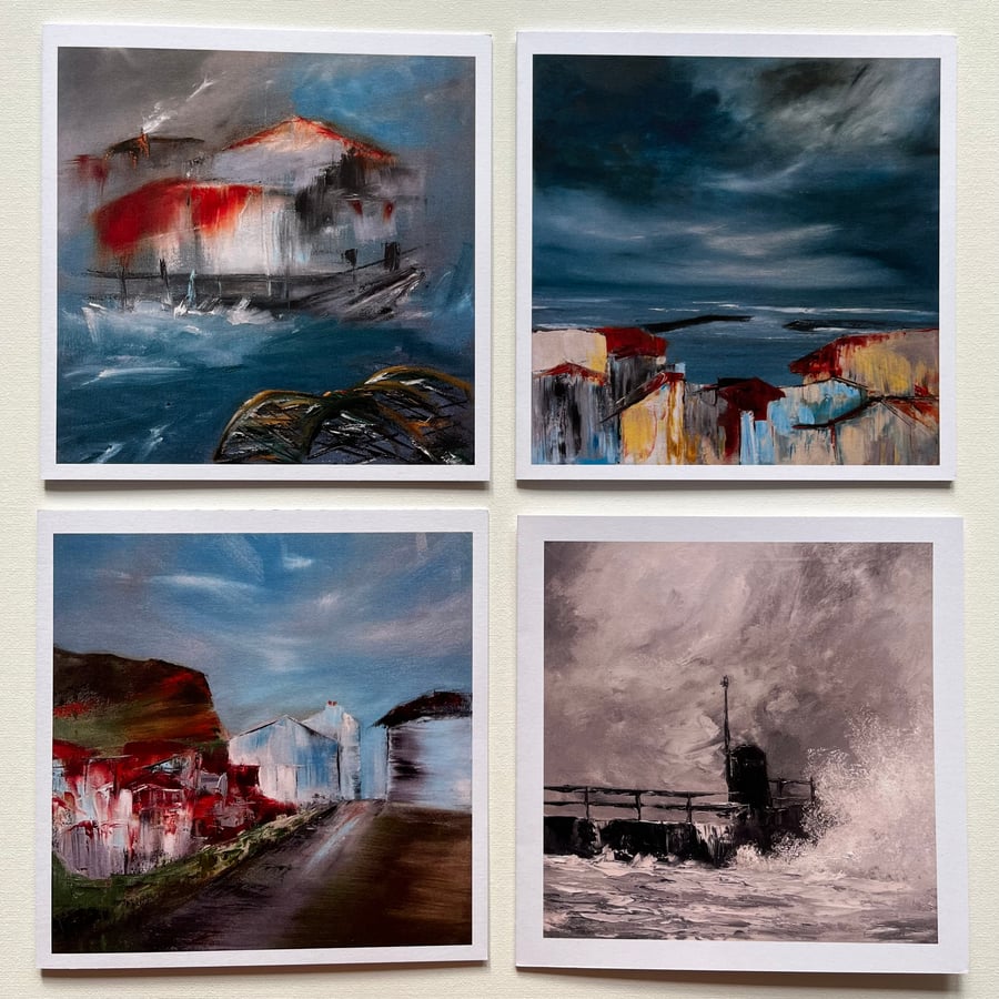Pack of 4 Art Cards - Staithes Pack