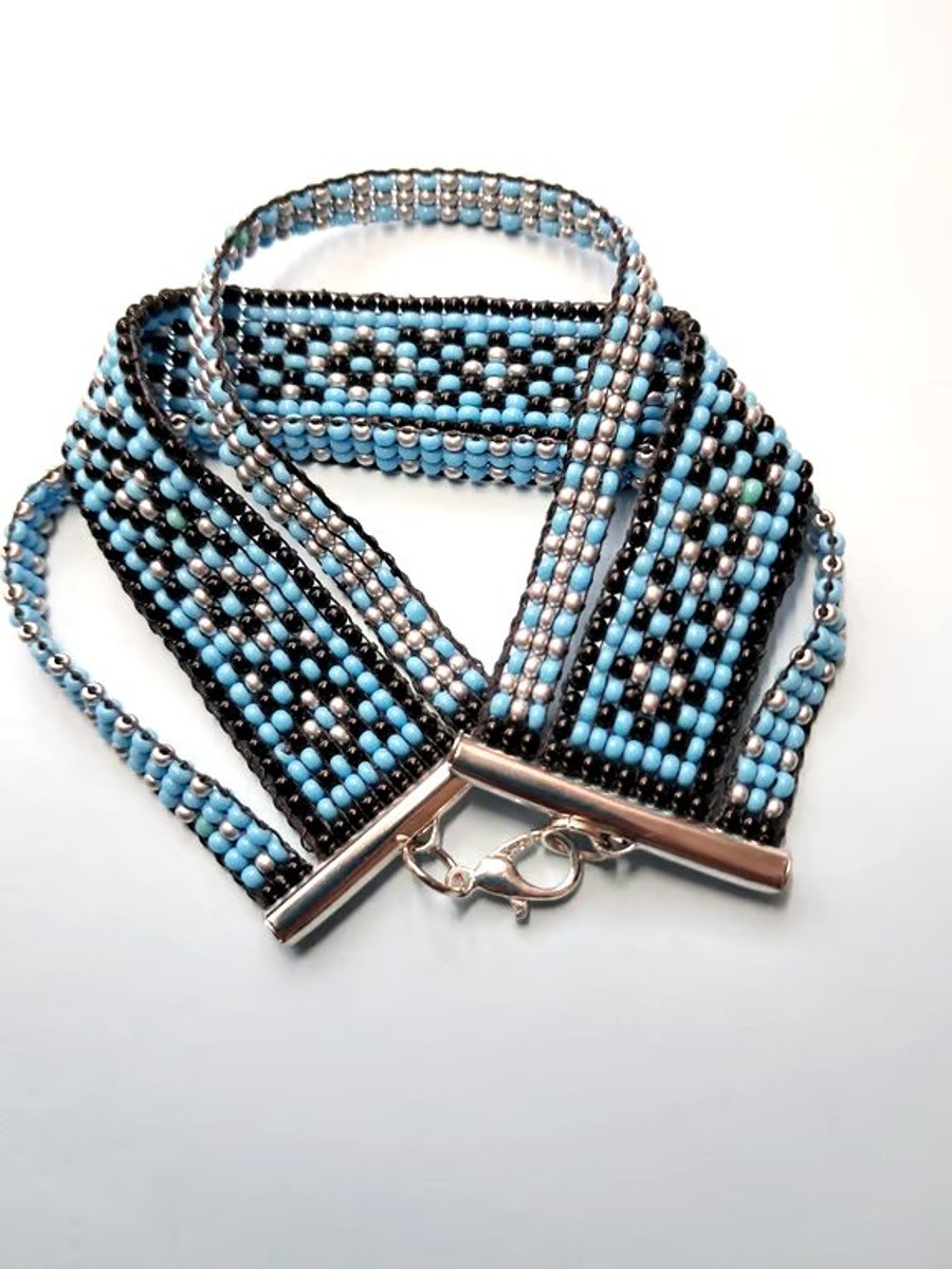Triple Handbeaded Loom bracelet