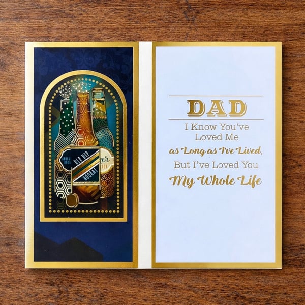 Card for Dad. Card for a Beer Loving Dad. Perfect for Birthday or Father's Day.