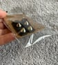 Pair Black Leather Earrings with Silver Conical Flat Spikes - Image 3